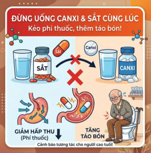 Đừng Uống Canxi Và Sắt Cùng Lúc Kẻo Phí Thuốc, Thêm Táo Bón