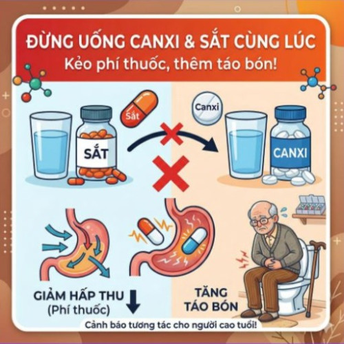 Đừng Uống Canxi Và Sắt Cùng Lúc Kẻo Phí Thuốc, Thêm Táo Bón