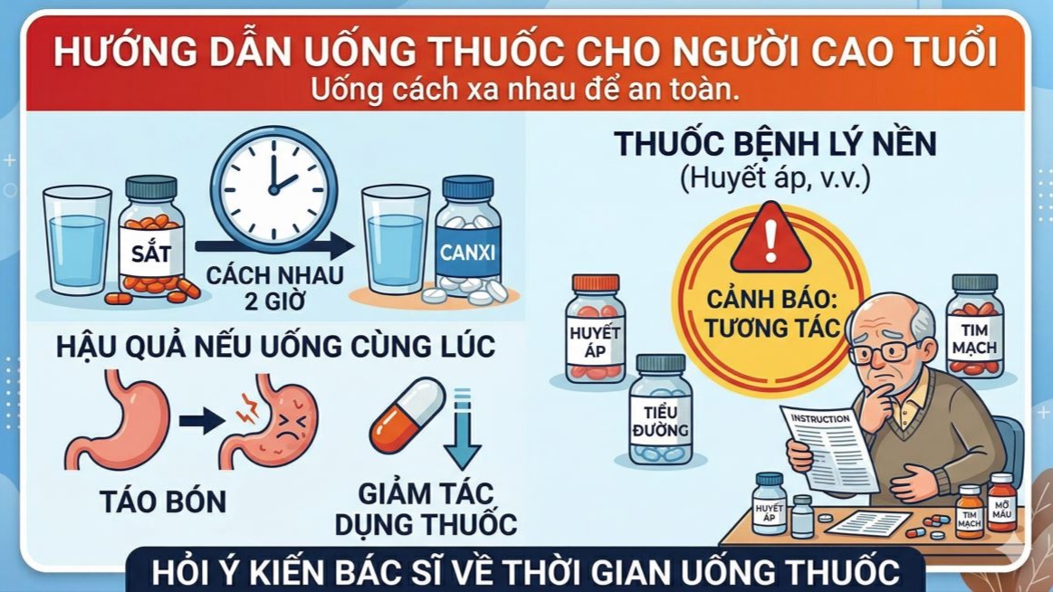 Hướng dẫn uống thuốc cho người cao tuổi