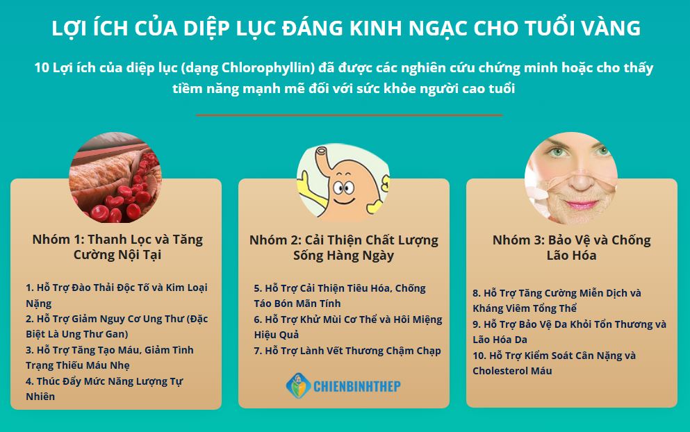 10 lợi ích của diệp lục