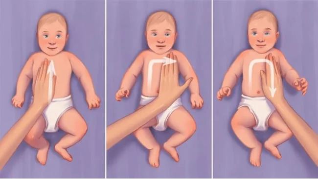 massage I Love You cho trẻ bị táo bón