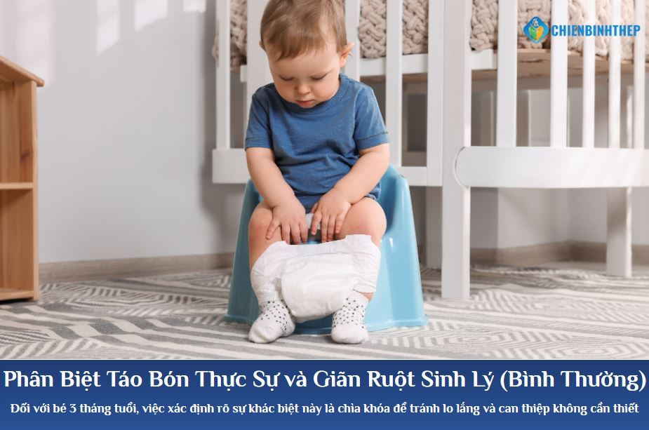 Phân biệt táo bón và giãn ruột sinh lý ở trẻ nhỏ